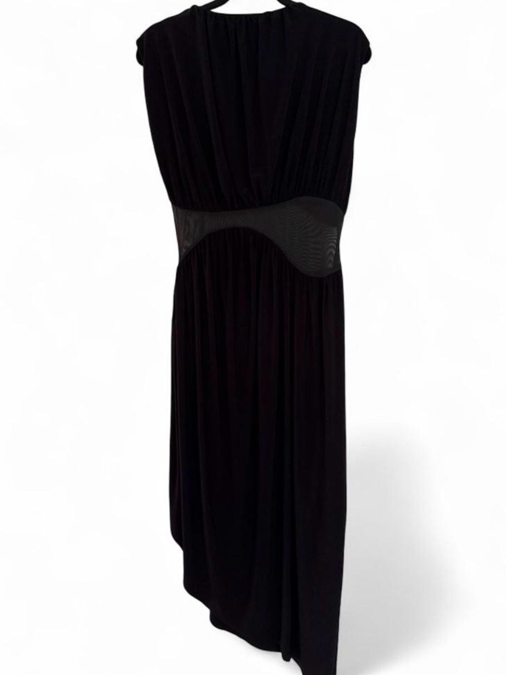 ASOS DESIGN Sheer Mesh Cut Out Sheath Midi Dress Black Size US 12 / UK 16